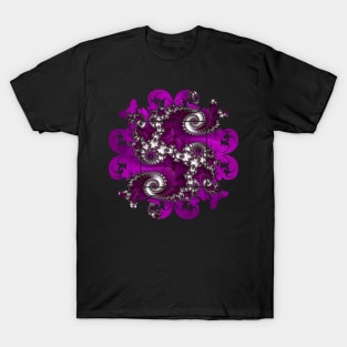 Purple Dragon Fractal Art T-Shirt